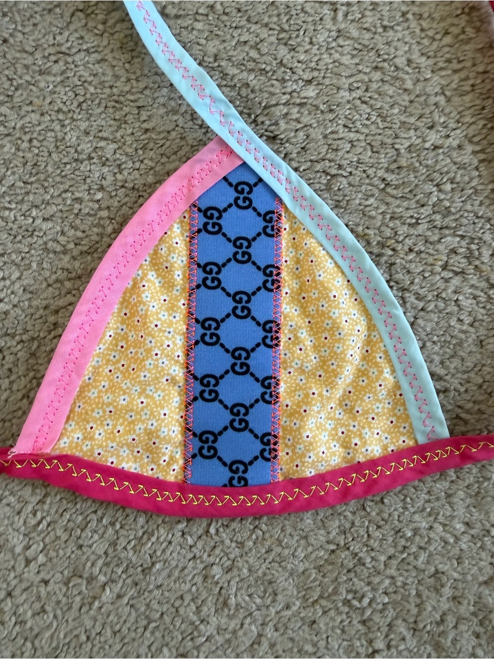 Hand Made Patchwork Triangle Top - Picture 3 of 5